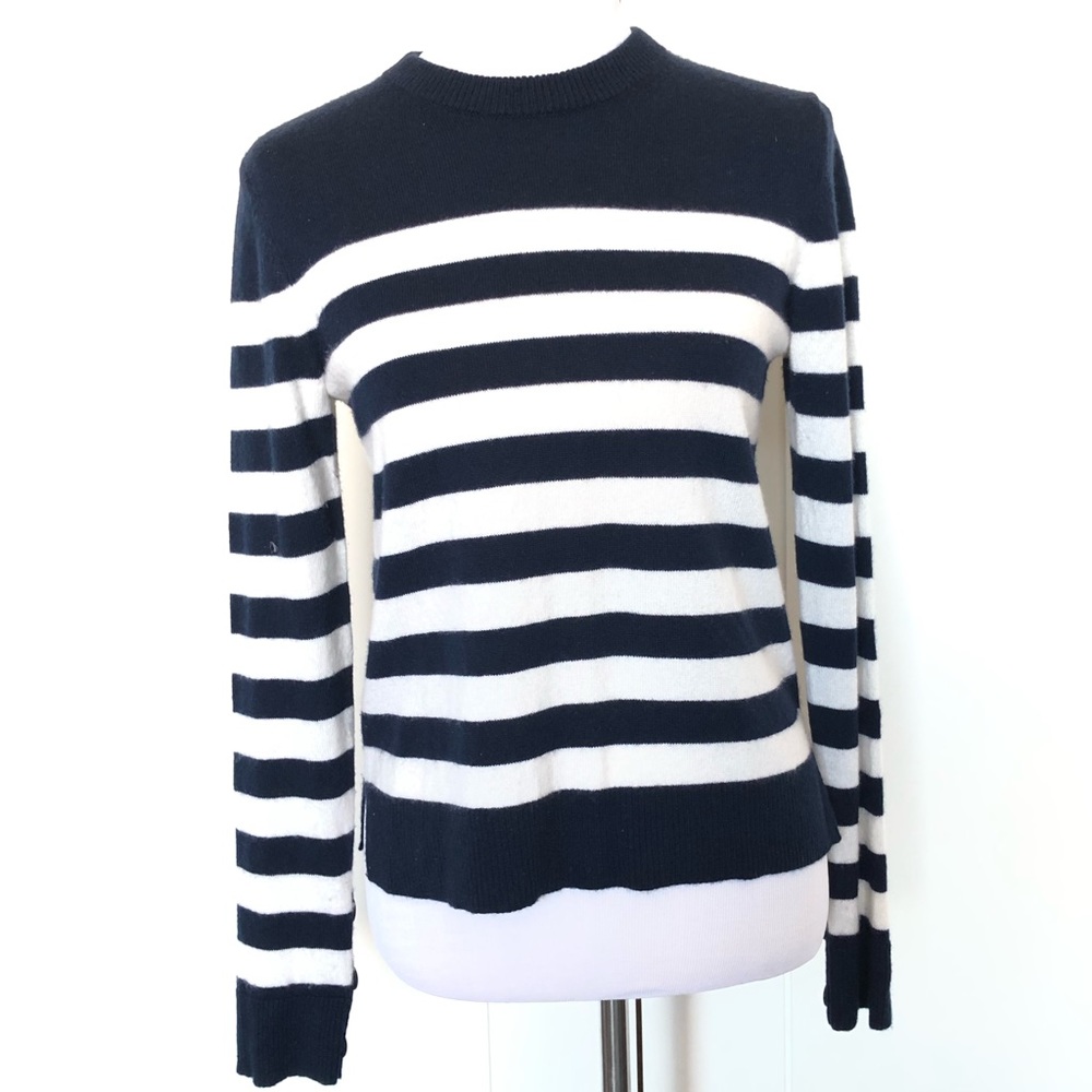 Rag & Bone Cashmere Navy Stripe Sweater